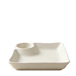 Piatto Fondo Quadrato in <span class=keywords><strong>Porcellana</strong></span> ESTICK per Buffet Hotel, con Scomparti Separati, Adatto al Microonde, <span class=keywords><strong>Servizio</strong></span> di Stampa Logo Disponibile - Product Image 2