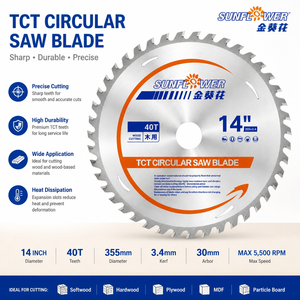 Lame de scie circulaire TCT 40T de 14 pouces (355*30mm) avec tranchant de 3,4mm pour une coupe rapide du bois dur, du bois tendre et du bois d'œuvre - Product Image 2