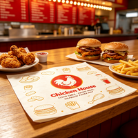 Sacs en papier, barquettes et boîtes d'emballage pour frites, hamburgers, nuggets, poulet frit, restauration rapide, à emporter, avec logo personnalisé