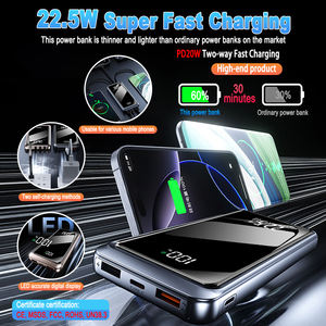 Лидер продаж, 22,5 Вт, 10000 мАч, 20000 мАч, портативное зарядное устройство для телефона, быстрая зарядка с кабелем 4 в 1, портативное зарядное устройство для подарка - Product Image 3
