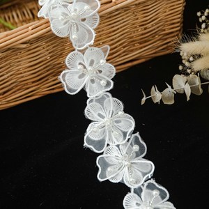 High Quality White Elastic <strong>Lace</strong> <strong>Fabrics</strong> Beautiful Embroidery <strong>Stretchable</strong> Eco-Friendly Star for Sustainable Garment Carton Bags - Product Image 5