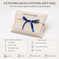 Sac d'emballage en coton biologique avec logo personnalisé pour portefeuilles, cravates, ceintures, accessoires pour cheveux