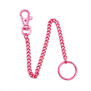 [] Metal <b>Chain</b> Keychain Zinc Alloy Silver Pink Auto Lock Buckle <b>Waist</b> Pants <b>Chain</b> - Product Image 3