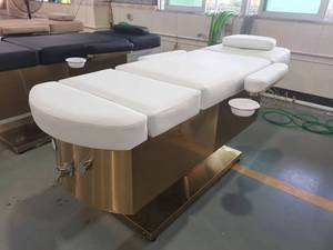 High-<b>End</b> Luxury Gold Pedicure Chair with LED Foot Spa Basin Professional Salon Facial <b>Bed</b> Beauty Head therapy <b>bed</b> for spa beauty - Product Image 5