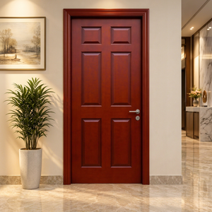 Puerta Interior Contemporánea de Madera Sólida Golden Aero GA-04S con Diseño de Seis Paneles, Operación Manual, Decoración para Villa o Apartamento - Product Image 1