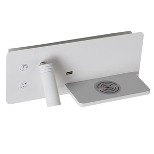 Hiện đại đơn giản LED hợp kim nhôm đọc Tường Đèn USB không dây điện thoại di động sạc Đèn tường cạnh giường ngủ - Product Image 6