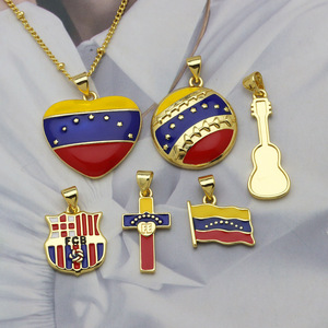 Collar Jinyuan con Colgante de Cobre Chapado en Oro de 18K con Diseño de Gota de Aceite y Cadena de Bambú, Diseño de <span class=keywords><strong>Mapa</strong></span> Nacional, Moderno - Product Image 3