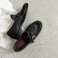 Mocassins pour femmes en cuir de vache souple, style classique 2026, avec boucle, style coréen, chaussures d'école, en stock