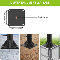 Base de parapluie robuste JH-Mech OEM, structure triangulaire renforcée, hauteur réglable, résistante à la rouille, pour charges lourdes