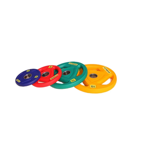 Plaques de <span class=keywords><strong>poids</strong></span> Tri-Grip personnalisées avec <span class=keywords><strong>logo</strong></span>, 20 kg, en uréthane, polyuréthane, PVC, pour haltères, avec services OEM et ODM - Product Image 5