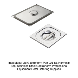 Stainless Steel GN 1/6 Food <b>Pan</b> <b>Lid</b> with Airtight Seal Inox Inox Macel - Product Image 2