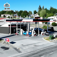 Structure en acier pour station-service, station de lavage de voitures, mobilier de magasin de proximité, construction légère et robuste par pliage, découpe et soudage