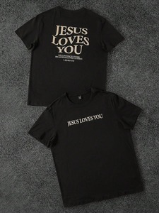 T-shirts « Jésus t'aime », T-shirts Jésus, Chemises chrétiennes, Chemises avec citations bibliques. Usine de vêtements, personnalisation disponible.F10 - Product Image 2
