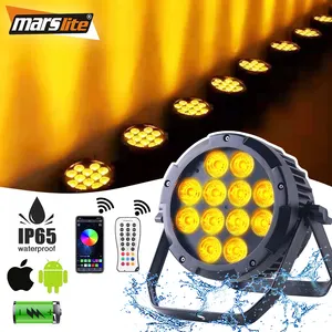 12x18W IP65 RGBWA + UV 무선 원격 제어 배터리 전원 Led Uplights 웨딩 무대