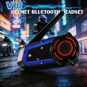 Sistema Intercomunicante per Casco Moto, Auricolari Wireless, Cuffie Intercom Multi-persona con Riduzione del Rumore per Motociclisti - Product Image 1