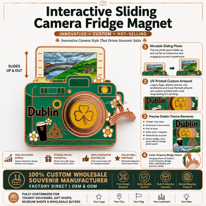 Imán Interactivo para Refrigerador con Diseño de Cámara, Puente Ha'penny y Trébol, Recuerdo de Dublín, Irlanda, Venta al por Mayor, 25Y Factory <span class=keywords><strong>Dublin</strong></span> Ireland - Product Image 2