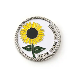 Pins For Lapel 3d Art Men Flower Plant Enamel Lapel Pin/sunflower Pin For Badges