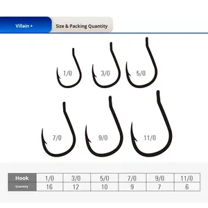 Mustad-Crochet simple en <span class=keywords><strong>fer</strong></span> 10881Np-Dt Villain pour gros poissons, pêche en rivière et mer, <span class=keywords><strong>carpe</strong></span> efficace, jigging lent, vague rampant - Product Image 4
