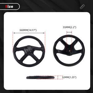 Volant de course 14 pouces en PU noir à 4 branches 360 mm pour modification automobile 8911 - Product Image 4