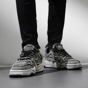 Zapatos de Diseñador para Hombre 2025, Zapatillas de Mezclilla Personalizadas con Detalles Desgastados, Modernas, Cómodas, Transpirables, para Patinar y Caminar - Product Image 4