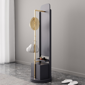 Vente en gros 360 °   <span class=keywords><strong>Miroir</strong></span> sur pied rotatif pleine longueur avec rangement, <span class=keywords><strong>miroir</strong></span> organisateur autoportant pour chambre et entrée - Product Image 3