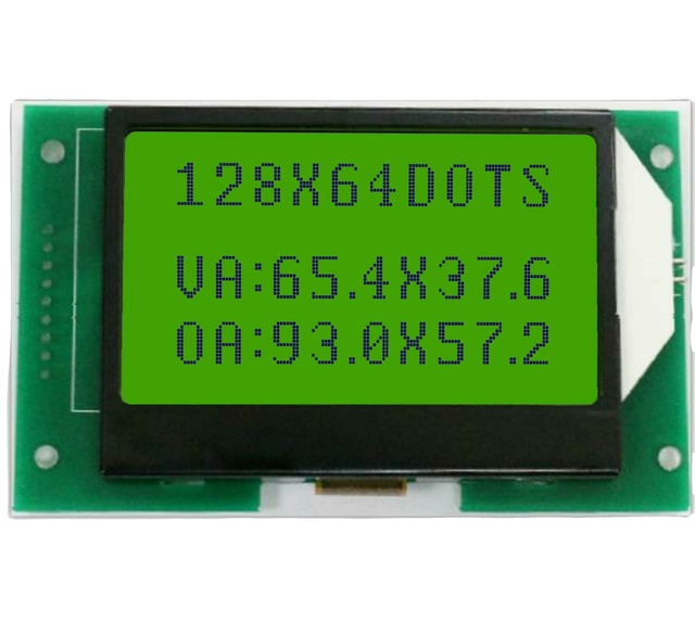 2.7 Inch 128X64 Monochrome Lcd STN Yellow Green Serial Interface 3.3V COG St7565 Lcd 128x64 Dot matrix Graphic Lcd Display