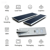 Lampadaire solaire DC SMD à bas prix, étanche IP65, en aluminium, avec détecteur de mouvement, contrôle par application/télécommande, pour autoroute, orientable à 120°