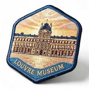 Patch brodé du Musée du Louvre à coudre ou thermocollant, forme irrégulière, en tissu tissé, décoration artisanale, cadeau - Product Image 4
