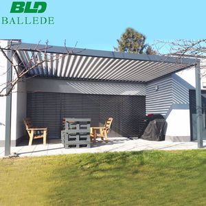 <span class=keywords><strong>Pergola</strong></span> d'extérieur <span class=keywords><strong>à</strong></span> couverture rouge 16X16 avec <span class=keywords><strong>store</strong></span> roulant motorisé - Product Image 4