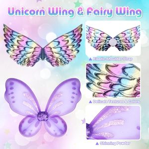 Set Vestito <span class=keywords><strong>Principessa</strong></span> <span class=keywords><strong>Unicorno</strong></span> con Perline e Stampa Floreale, con Tutù, Ali, Scarpe, Gioielli e Fascia per Capelli per Bambine e Bimbe Piccole - Set Regalo per il Gioco - Product Image 5