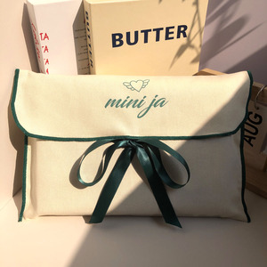 Eco-friendly Durable Custom Logo <b>Printing</b> Cotton Twill Envelope Bag Vivid Makeup Cosmetic Perfume Packaging Cotton Dust Pouch - Product Image 1