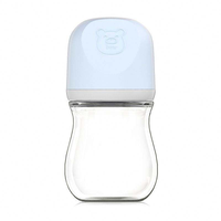Biberon en verre portable en forme de gourde à large ouverture, sans BPA, personnalisable avec logo OEM, pour nouveau-nés de 0 à 12 mois – Nouveauté très demandée