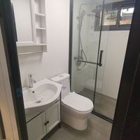 Casa Contenedor Prefabricada de Doble Ala, Baño Móvil, Uso en Jardín, Diseño Moderno, Hoteles, Salas de Estar, Edificio de Oficinas, Dormitorio