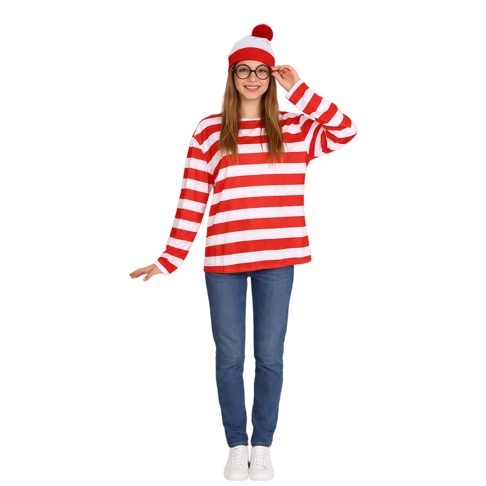 Adult female (top, hat, glasses frames)