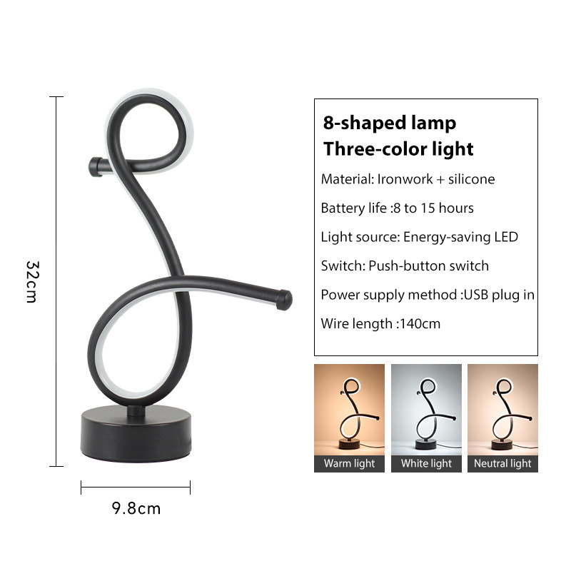 Lampada da scrivania a otto caratteri