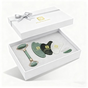 Rose Quartz Mặt con lăn và gua SHA Massager <span class=keywords><strong>Kit</strong></span> tinh thể đá guasha vẻ đẹp trên khuôn mặt công cụ tùy chỉnh ngọc lăn và gua SHA Bộ A888 - Product Image 1