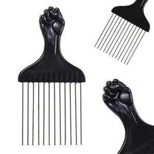 Peigne à cheveux en forme de poing, grande taille, dents en acier, outil de coiffure de salon, matériau plastique - Product Image 3
