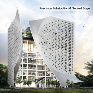 Panel de fachada perforado decorativo de aluminio de alta durabilidad para revestimiento de edificios de hoteles y oficinas. - Product Image 1