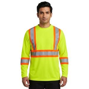 Camisetas de Seguridad de Manga Larga de Poliéster 2026, Ropa de Trabajo de Alta Visibilidad, Ropa Reflectante de Seguridad - Product Image 1