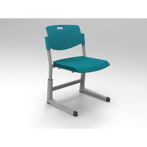 Chaise d'école Henmei 575, cadre en alliage d'aluminium vert foncé, pour utilisation en classe - Product Image 3
