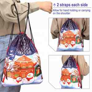 Nuevas Bolsas de Regalo Navideñas 2024 al por Mayor con Cordón, Bolsas de Regalo de Santa Claus para Fiestas, Bolsas de Dulces Navideños, Mochilas de Regalo - Product Image 4