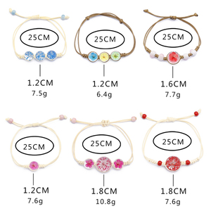Nuovo Fatto A Mano <span class=keywords><strong>Bracciali</strong></span> di Fiori Secchi di Vetro Dei Monili della Sfera Del Tessuto Regolabile Ragazze Boho Braccialetto Con Fiore Secco - Product Image 6