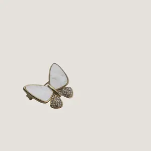 Rhinestone Butterfly Brooch Crystal Shell Enamel Pin Elegant Corsage Breastpin Manufacturer Reasonable Price Butterfly Brooch