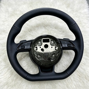 Volant en cuir noir pour <span class=keywords><strong>Audi</strong></span> S1 S4 S5 S7 S8 A3 A4 A5 S3 A6 A1 B9 B8.5 B8 R8 TTRS TTS Q3 <span class=keywords><strong>TT</strong></span> Q5 – Vente Flash - Product Image 6