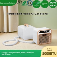 Climatiseur portable split 5000 BTU sans installation, télécommande, silencieux, mobile, avec R290 pour camping, voiture, tente, camping-car, voyage