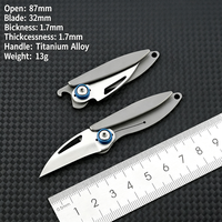 Couteau de poche ultra-léger au design créatif de cigale, manche en titane, couteau utilitaire portable avec fonction d'ouverture de bouteille