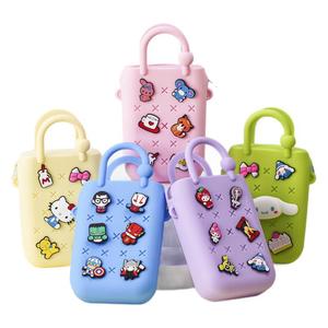 穴あきPVCソフトラバーサマービーチハンドバッグ カラフルゼリーDIY収納可能フレッシュ＆スイートユニセックス - Product Image 5
