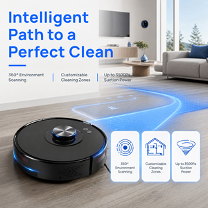Smart <b>Robot</b> Vacuum Cleaner, 3500Pa Suction, App & <b>Remote</b> <b>Control</b>, Auto Recharge for Home Pet Hair Cleaning - Product Image 4