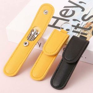 Juego de 6 piezas de limpiadores de oídos portátiles de bambú y acero al carbono, removedor de cera de oídos, cuchara para oídos, cureta, limpiador de oídos en espiral, fácil eliminación de cera. - Product Image 4