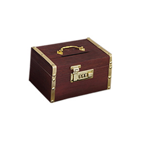 Wooden Combination Lock Money <b>Box</b> <b>Small</b> Size 14.5x9.5x9.5cm For Home Storage With Electronic Lock Adult Children Use - Product Image 1